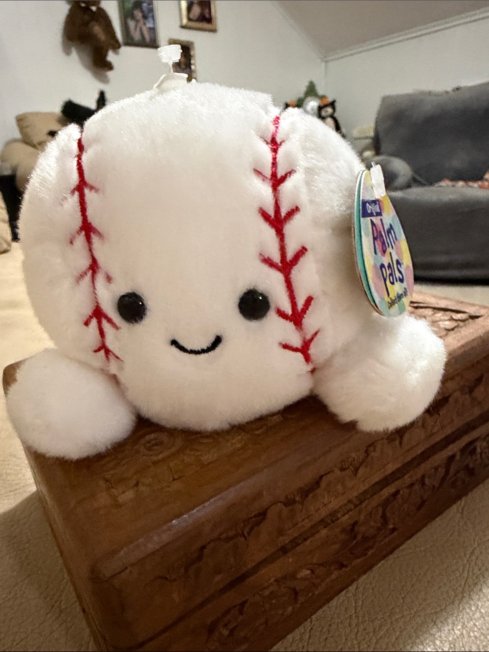 Plush Baseball Pam Pals- White Soft Toy with Red Stitching NWT